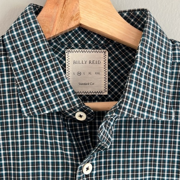 Billy Reid Gingham Style Plaid Cotton Button Down Shirt Medium - Picture 5 of 10